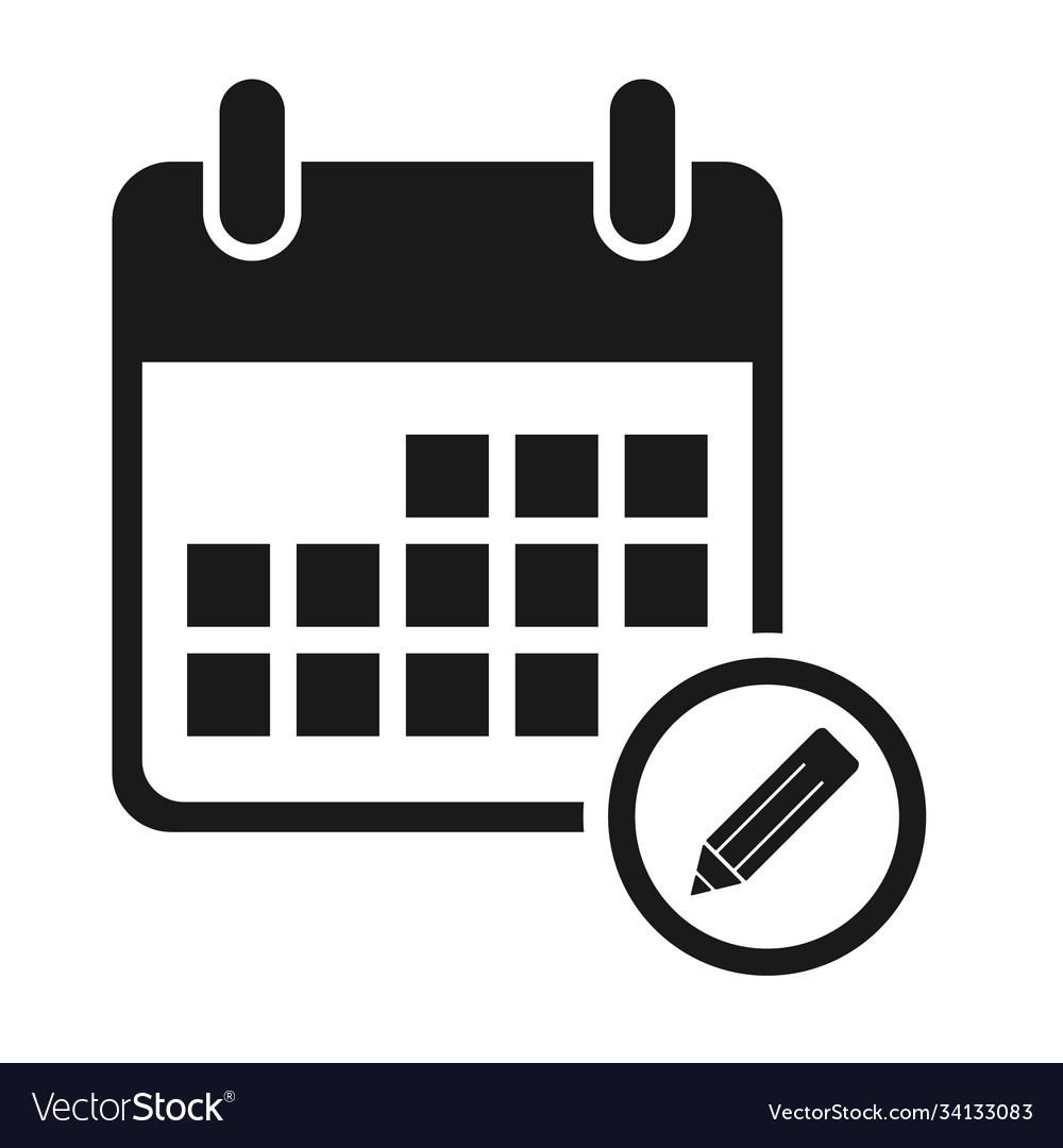 Calendar icon pen date event symbol isolated Vector Image