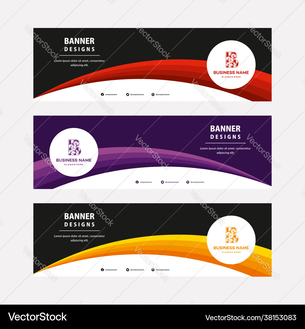 Flat designs web banners template with diagonal Vector Image