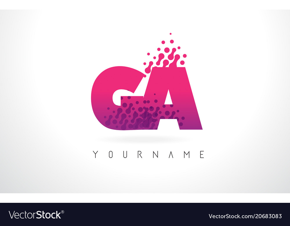 Ga g a letter logo with pink purple color