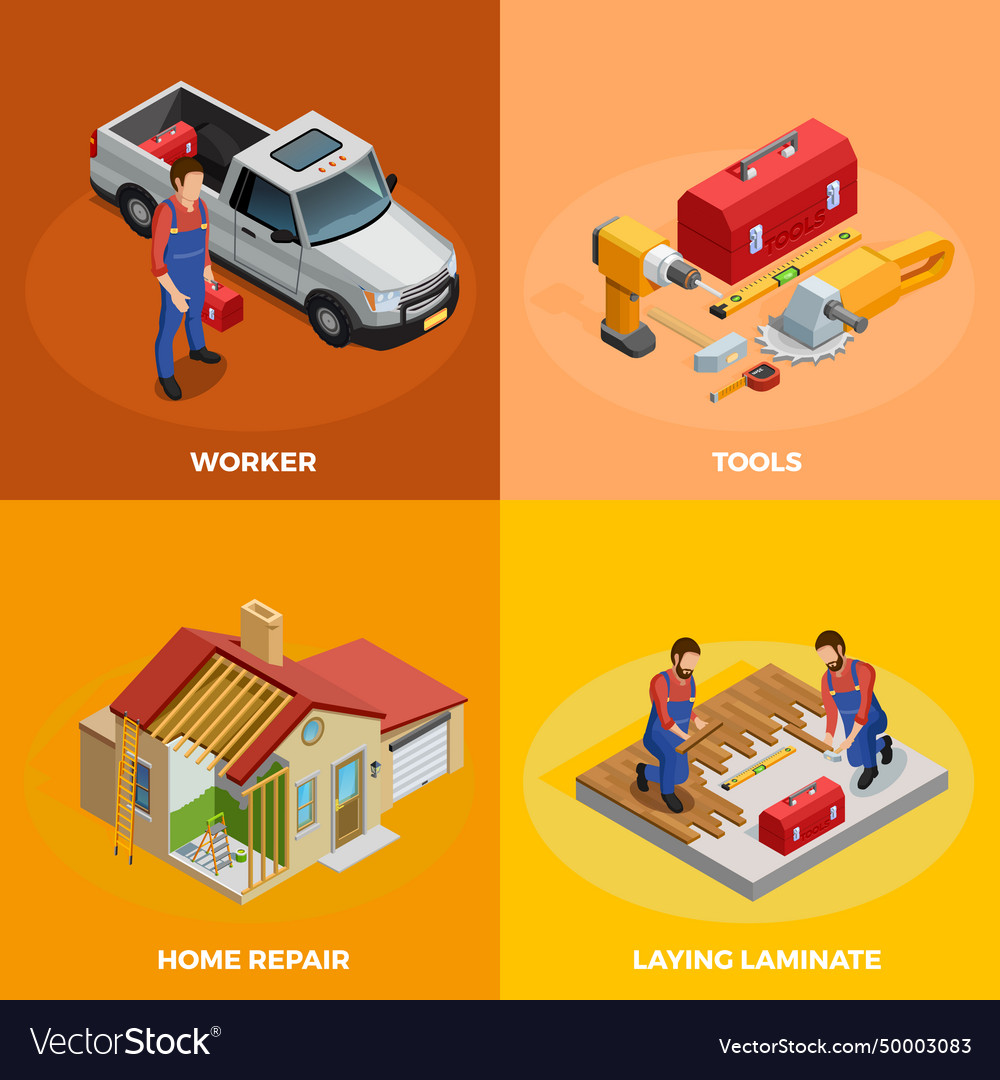 Home improvement isometric template Royalty Free Vector Home improvement isometric template Royalty Free Vector