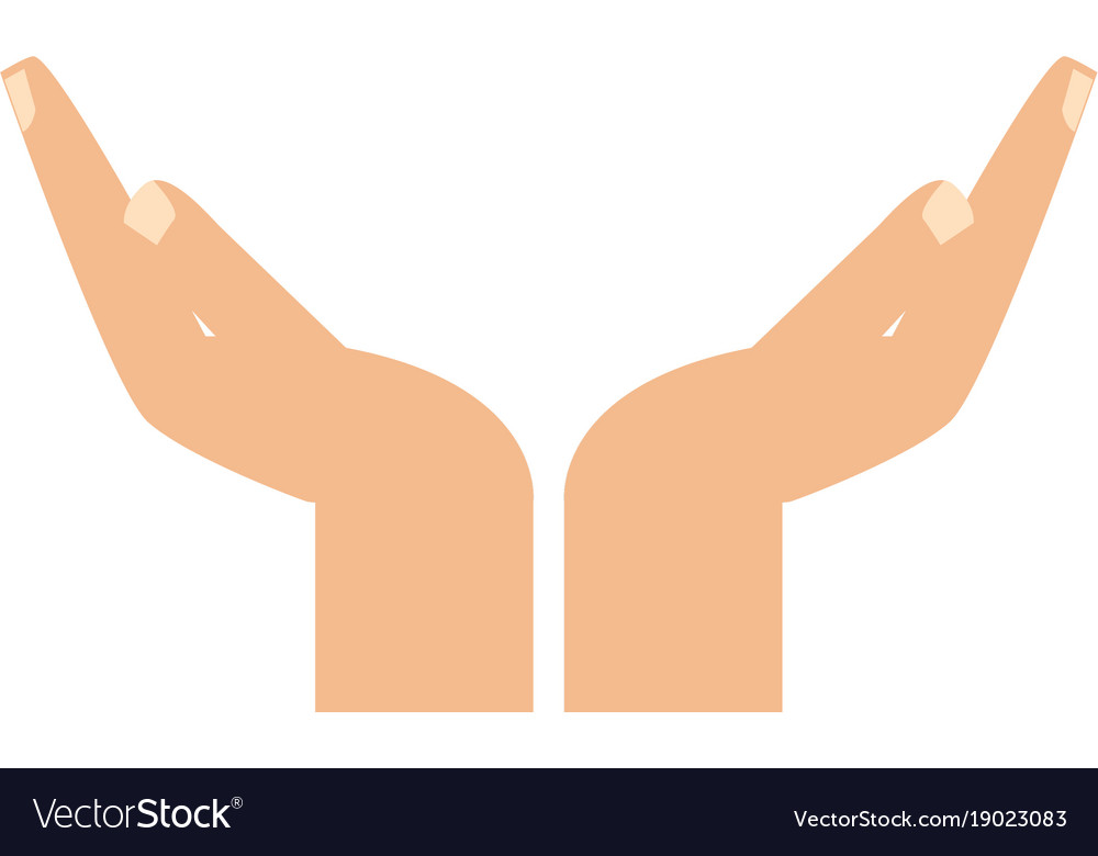 Human hand with palm open Royalty Free Vector Image