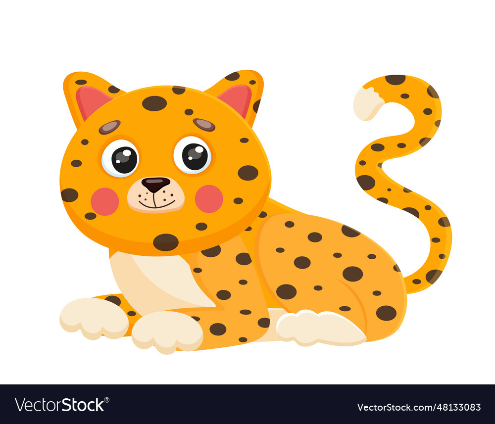 Smiling funny jaguar animal sitting leopard