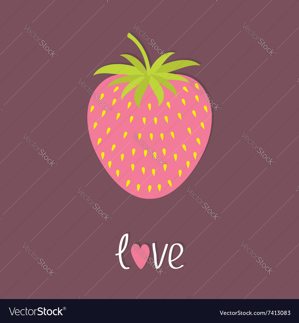 Strawberry icon isolated violet background flat