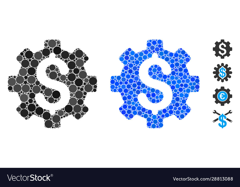 Development cost mosaic icon circle dots