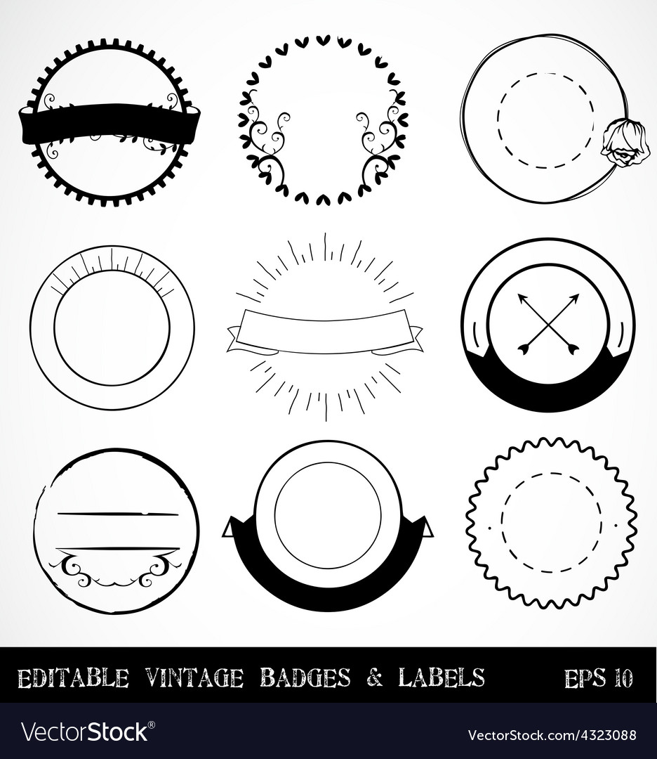 Editable Vintage Badges And Labels Royalty Free Vector Image