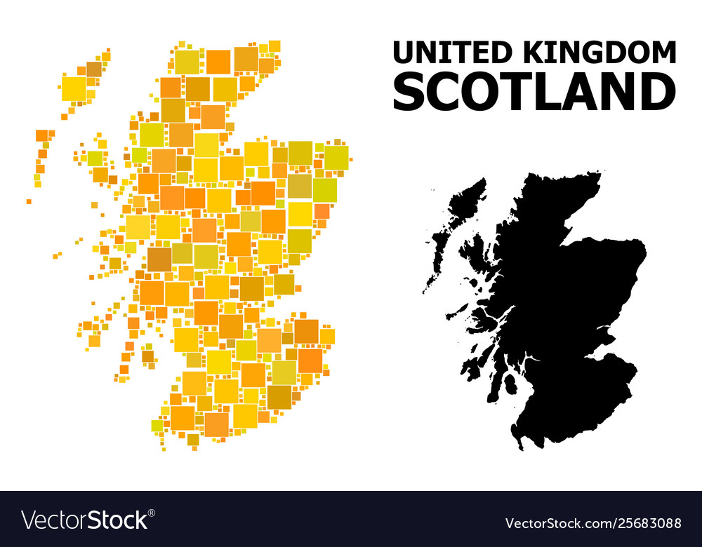 Gold quadratische Musterkarte scotland