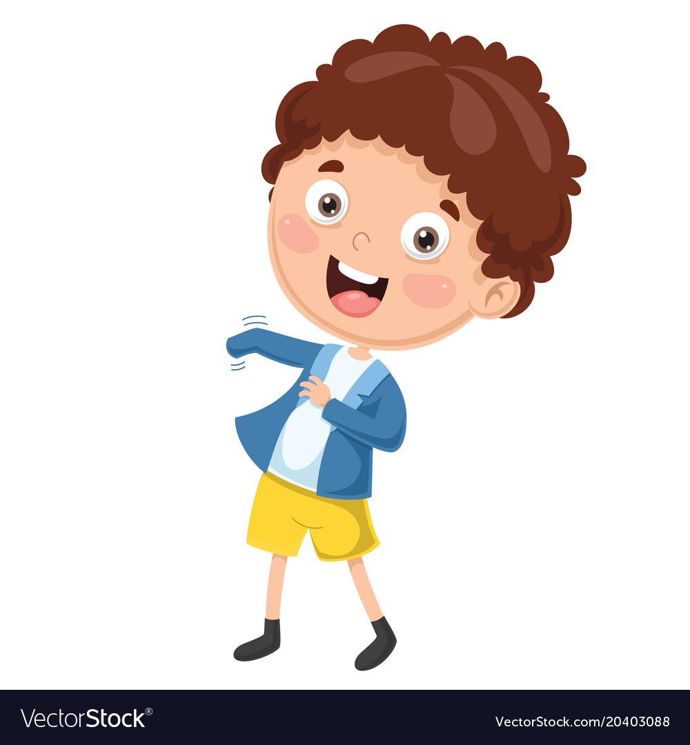 Boy wearing clothes Royalty Free Vector Image - VectorStock