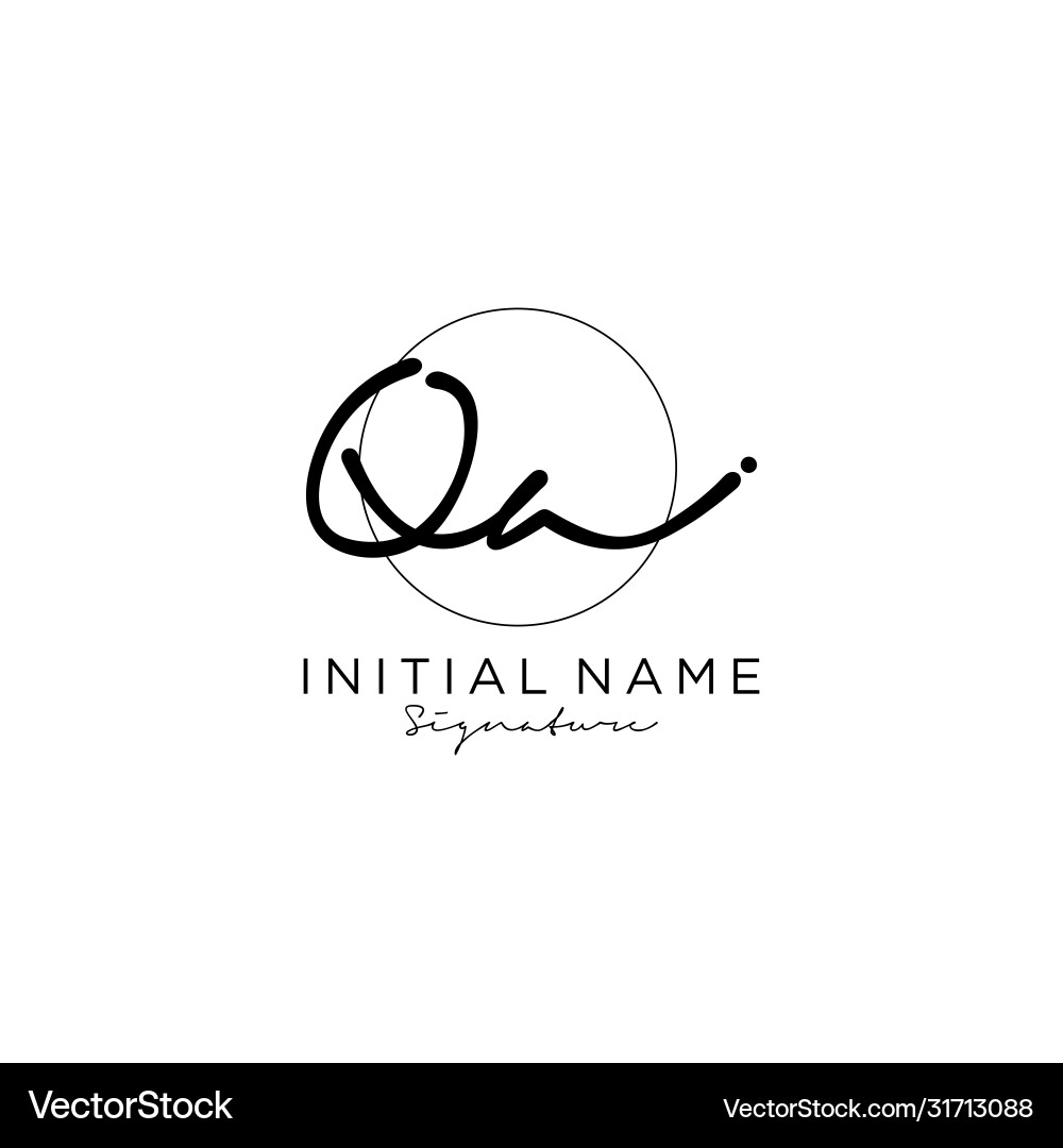 Qa initial handwriting logo design Royalty Free Vector Image