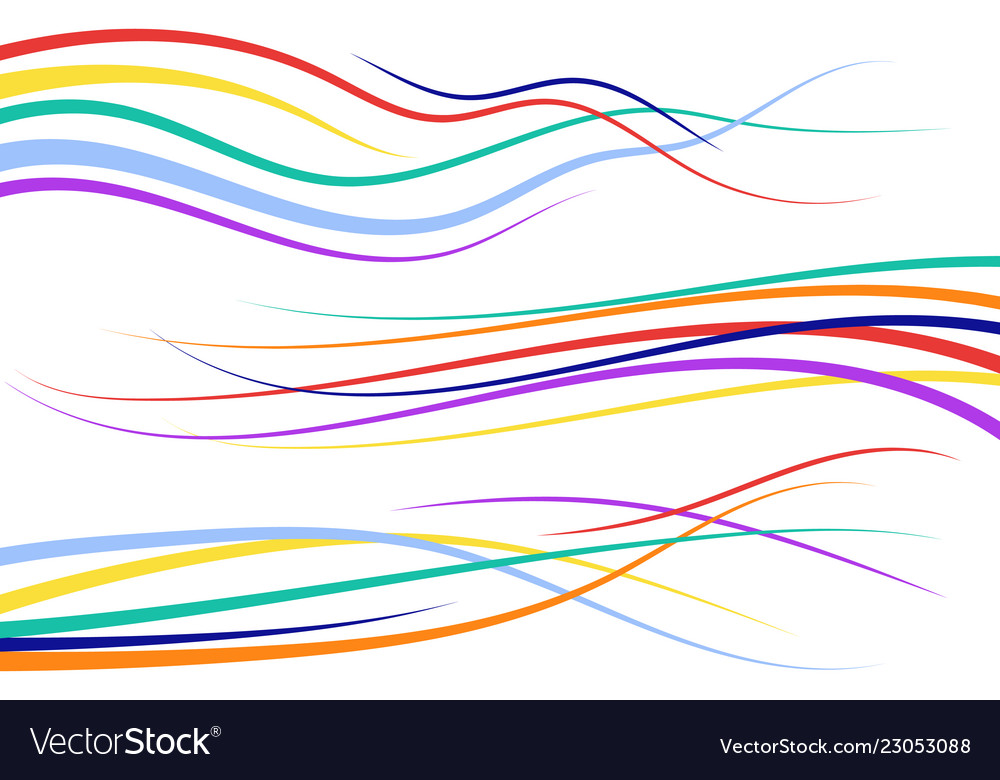 Set Of Abstract Color Curved Lines Royalty Free Vector Image