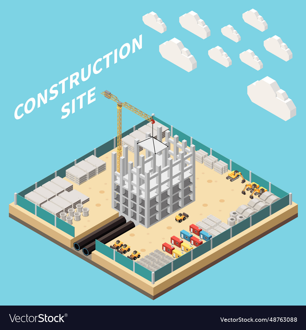 Skyscraper construction site Royalty Free Vector Image