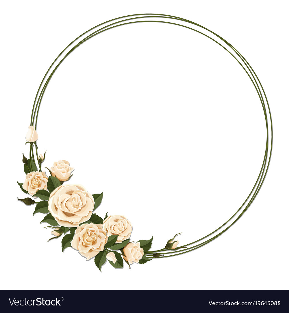 Wreath with beige rose Royalty Free Vector Image