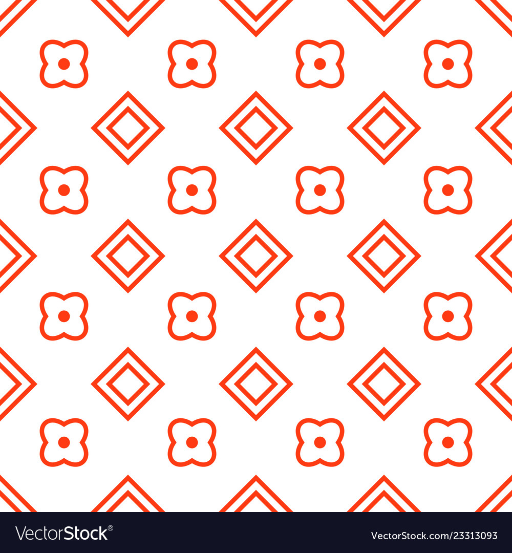 Abstract red thin line shapes geometric seamless Vector Image