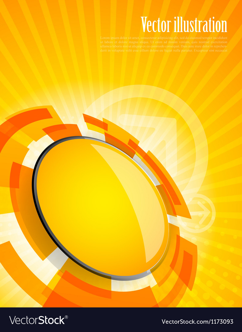 Abstract tech background in orange color Vector Image