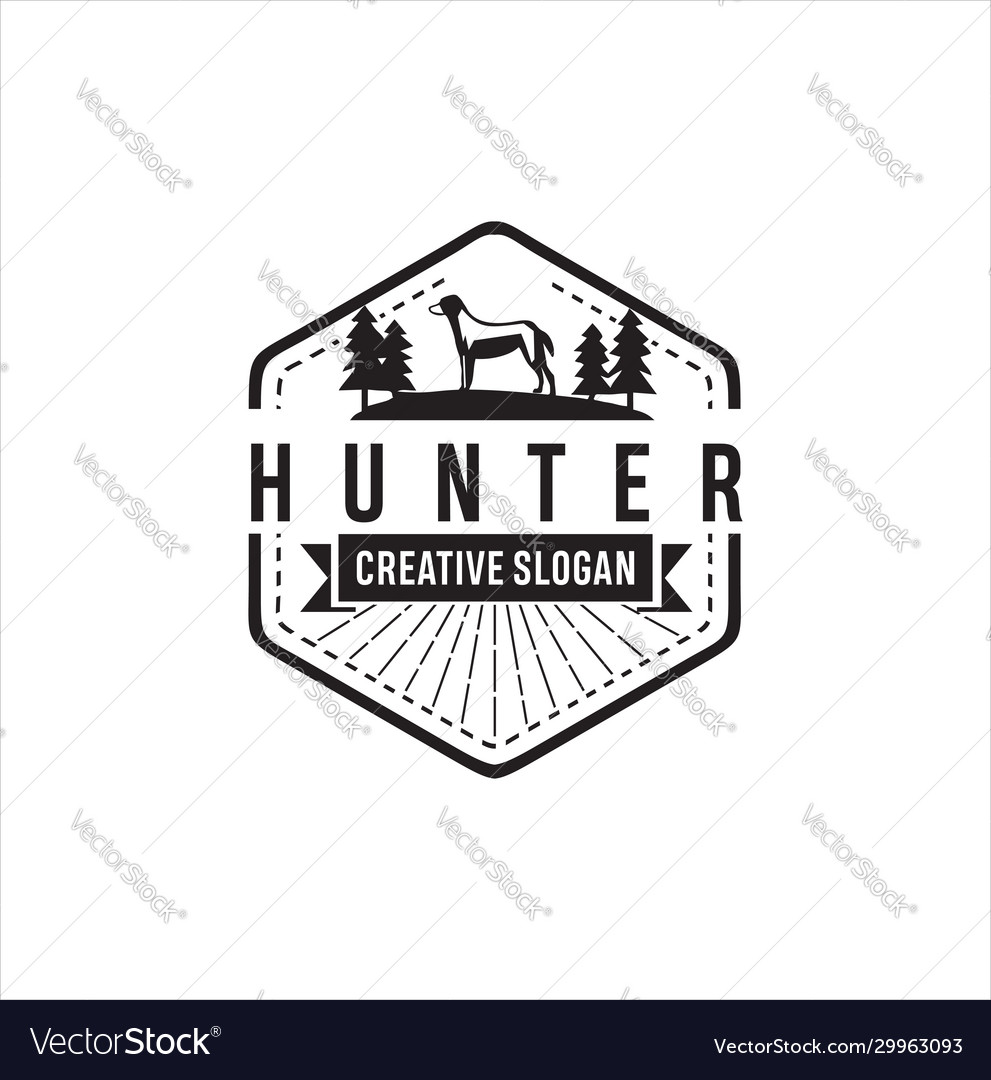 Animal dog logo vintage hispter design