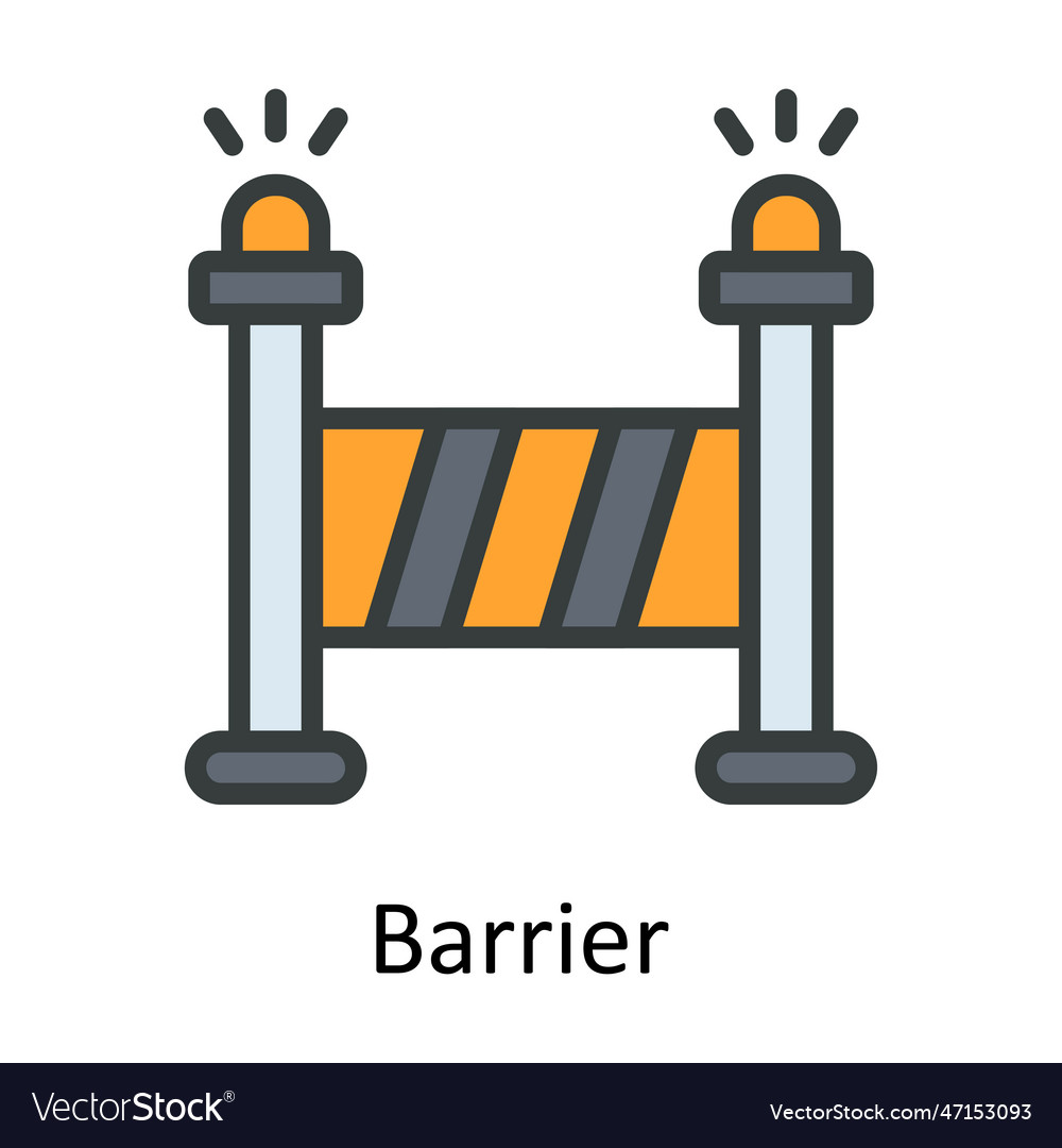 Barrier fill outline icon design Royalty Free Vector Image