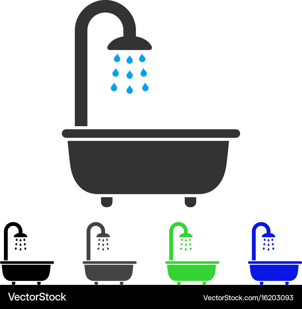 Bath shower flat icon Royalty Free Vector Image