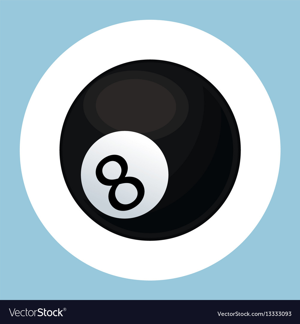 Billiard ball black eight icon