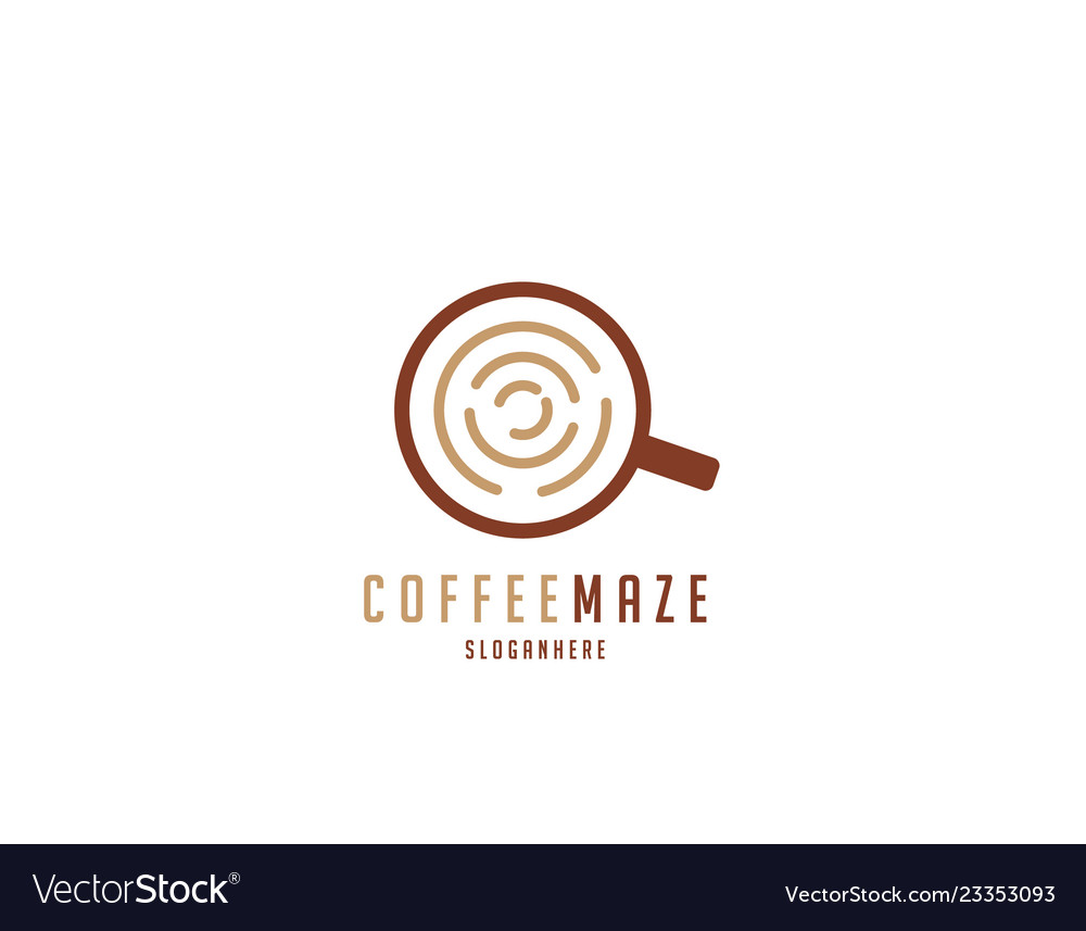 Cafe maze logo design Royalty Free Vector Image