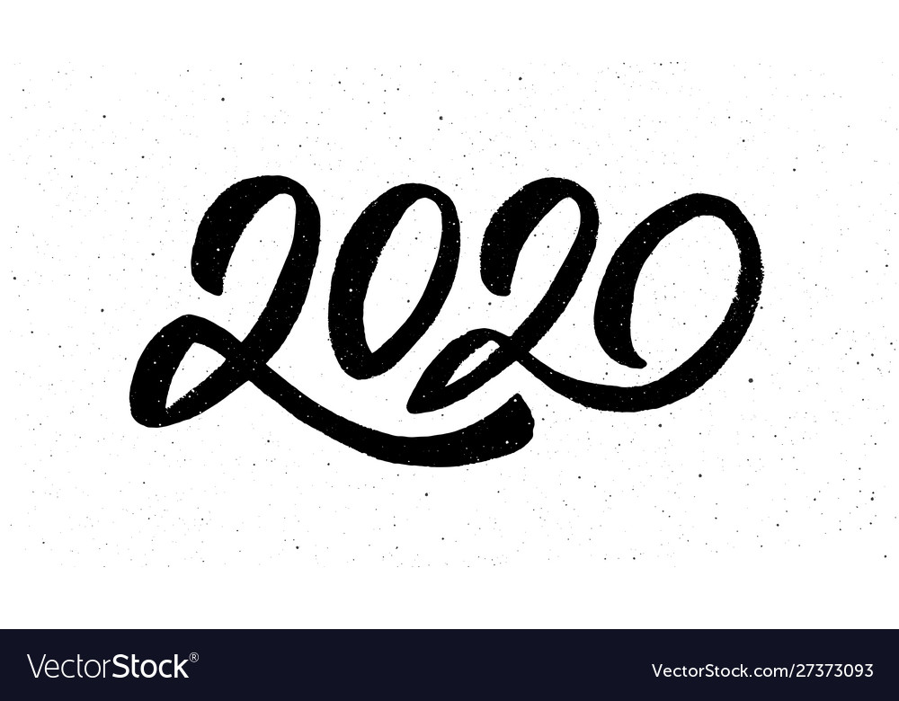 Calligraphy for 2020 new year rat Royalty Free Vector Image