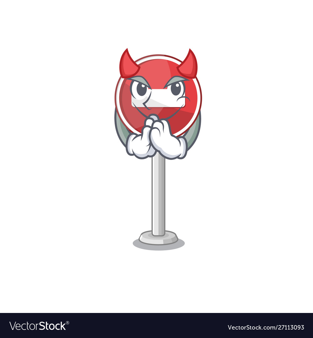 Devil no entry isolated in character Royalty Free Vector