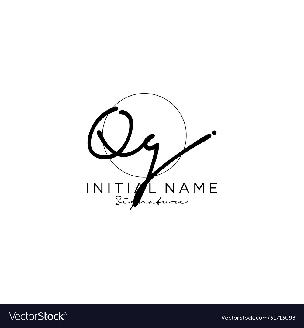 Qg initial handwriting logo design