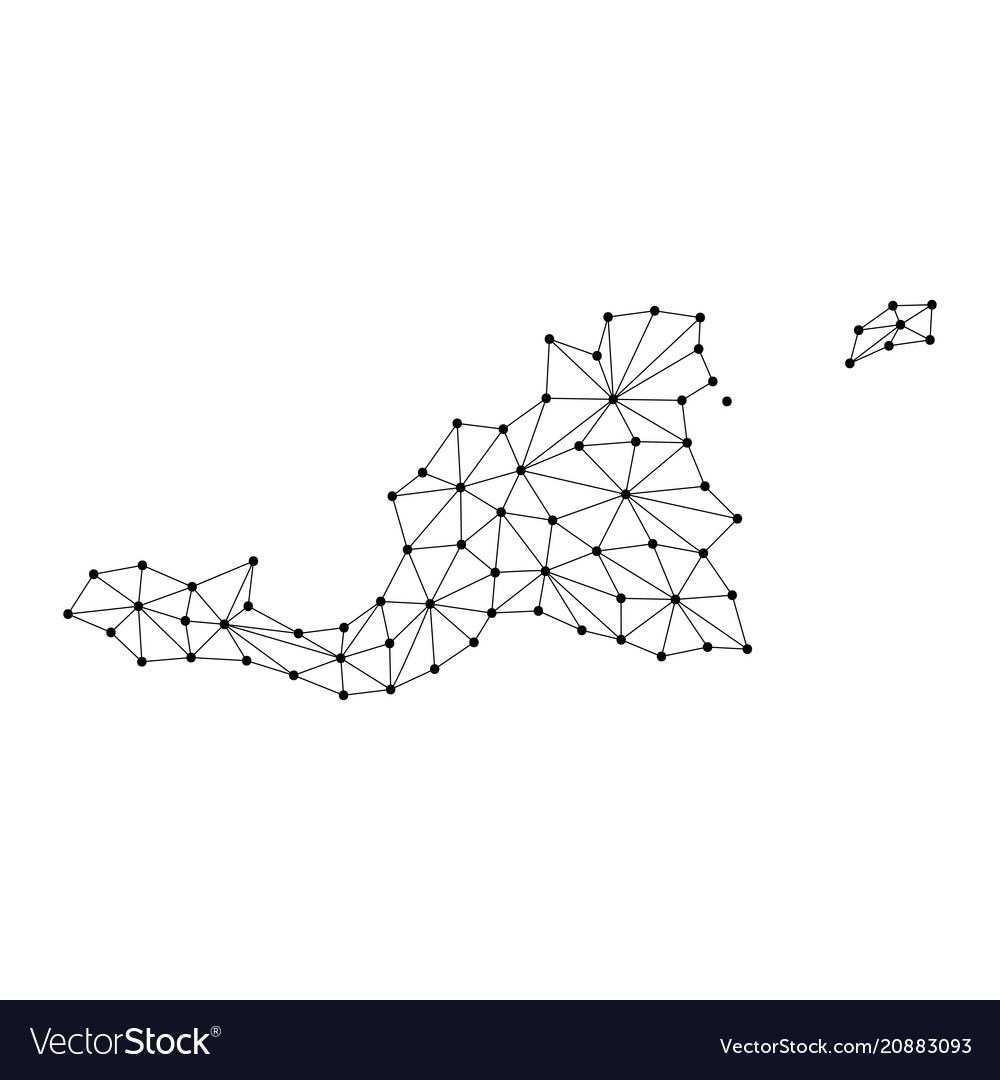 Saint martin map of polygonal mosaic lines