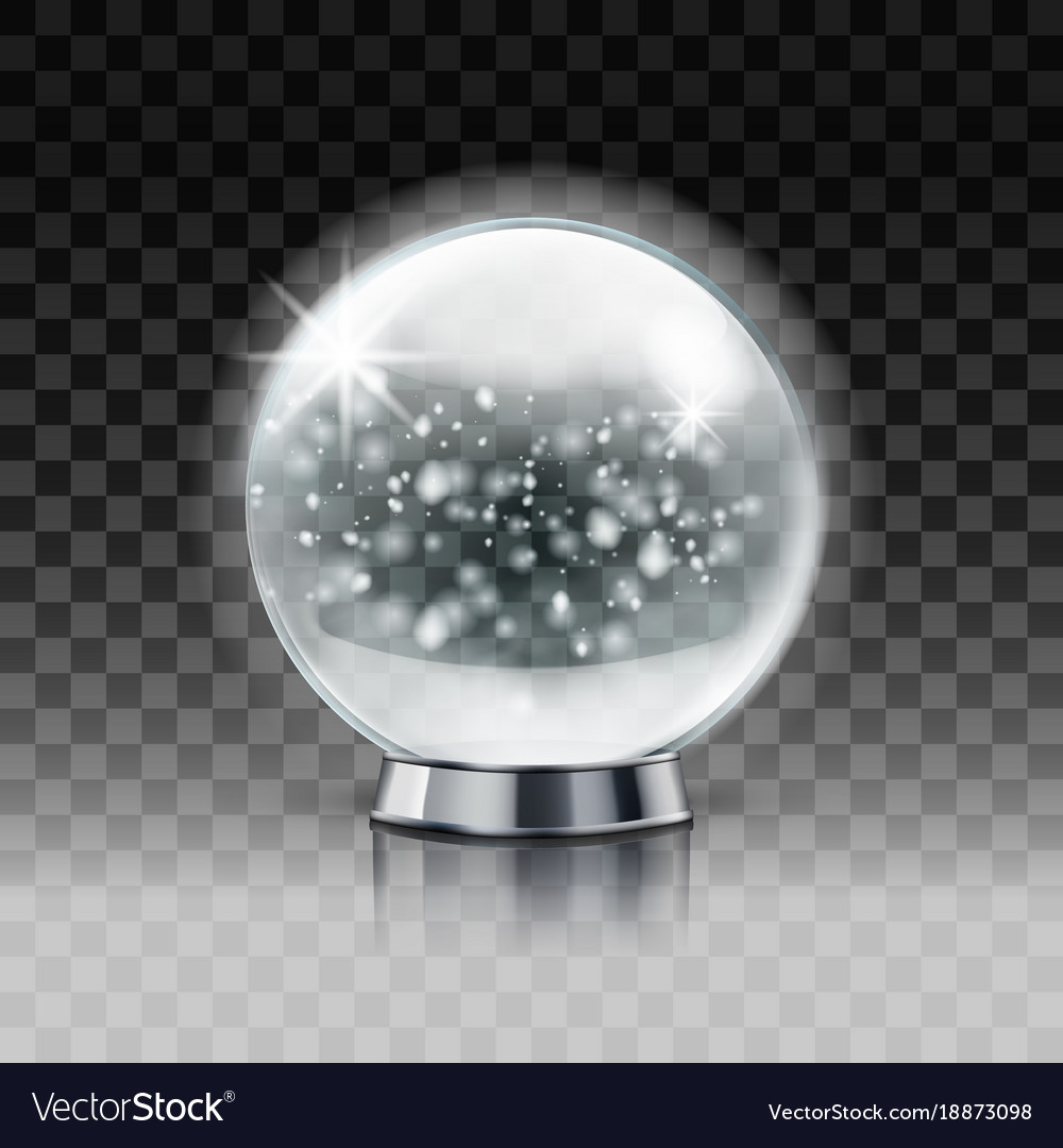 Christmas snow globe transparent ball Royalty Free Vector