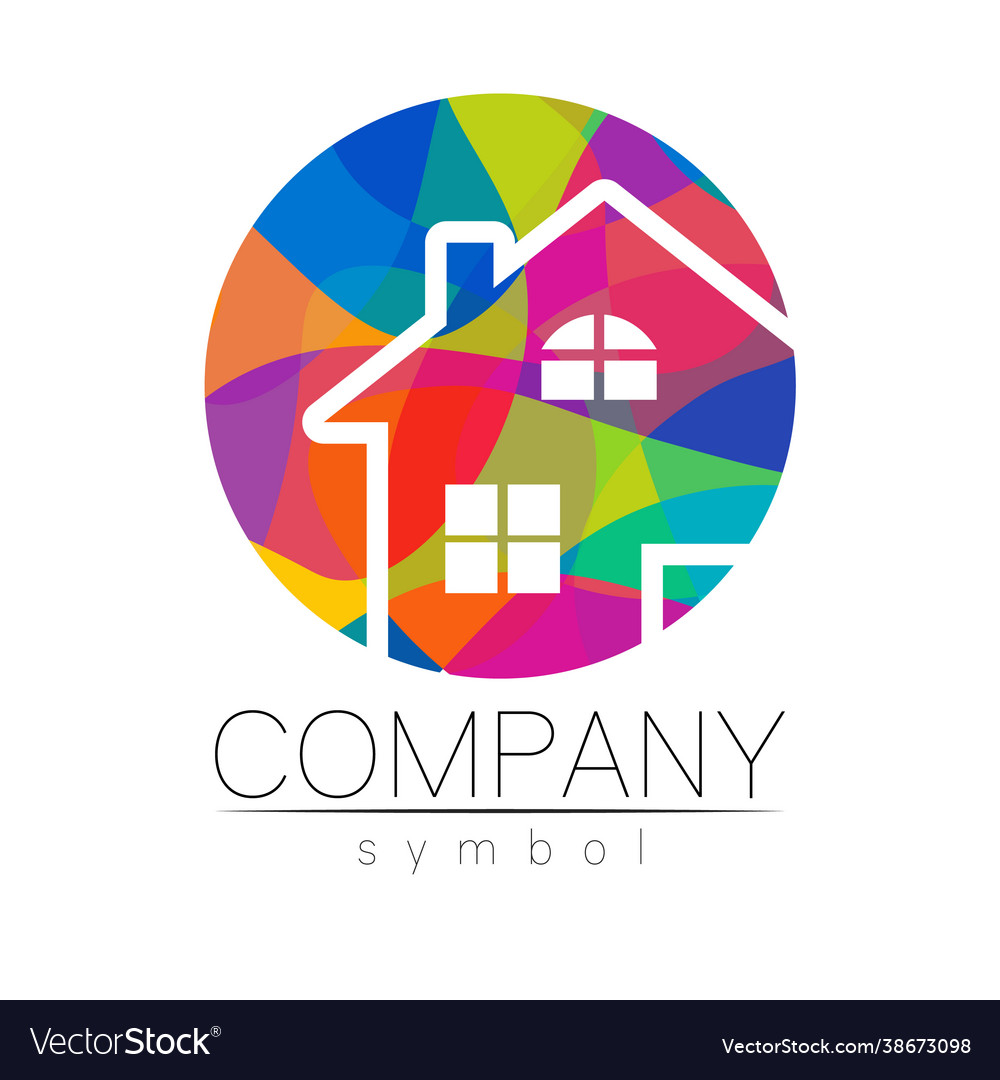 Company logo house icon for branding real