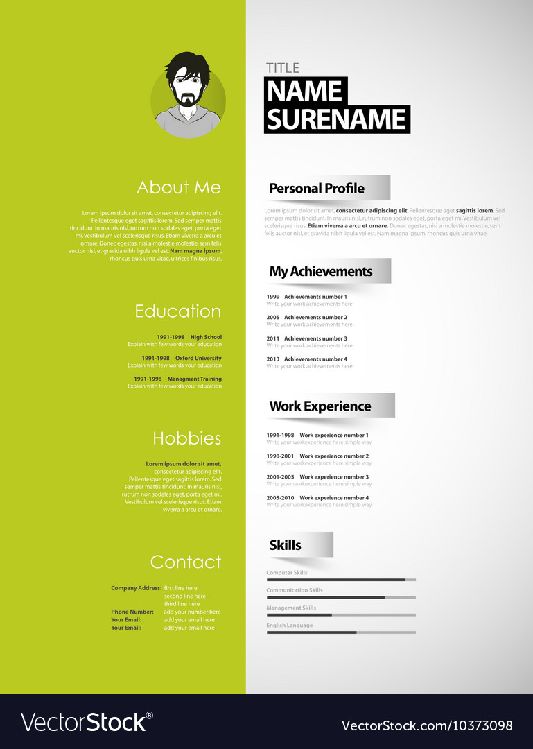 Creative Cv Template With Paper Stripes Royalty Free Vector