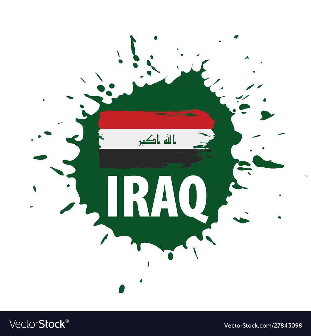 Iraqi flag on a white Royalty Free Vector Image