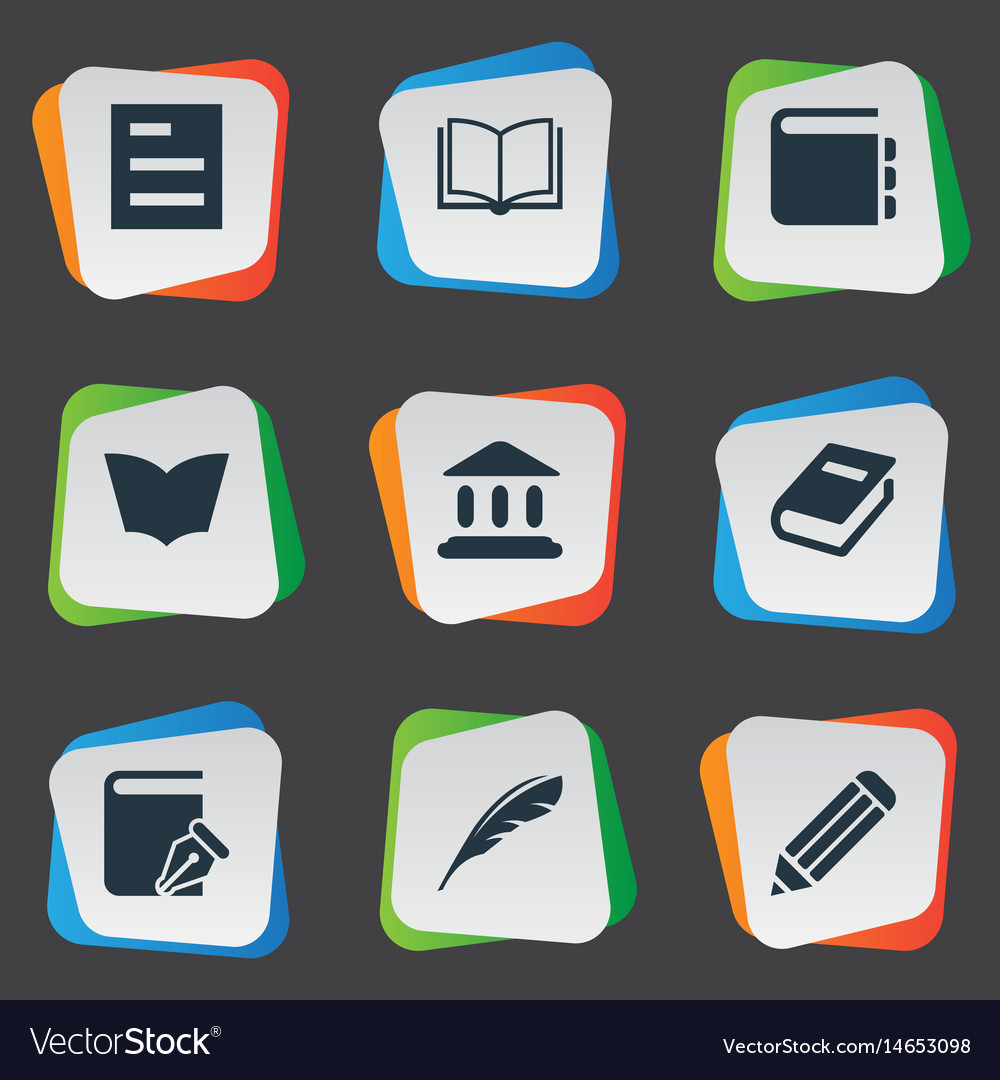 Set of simple books icons