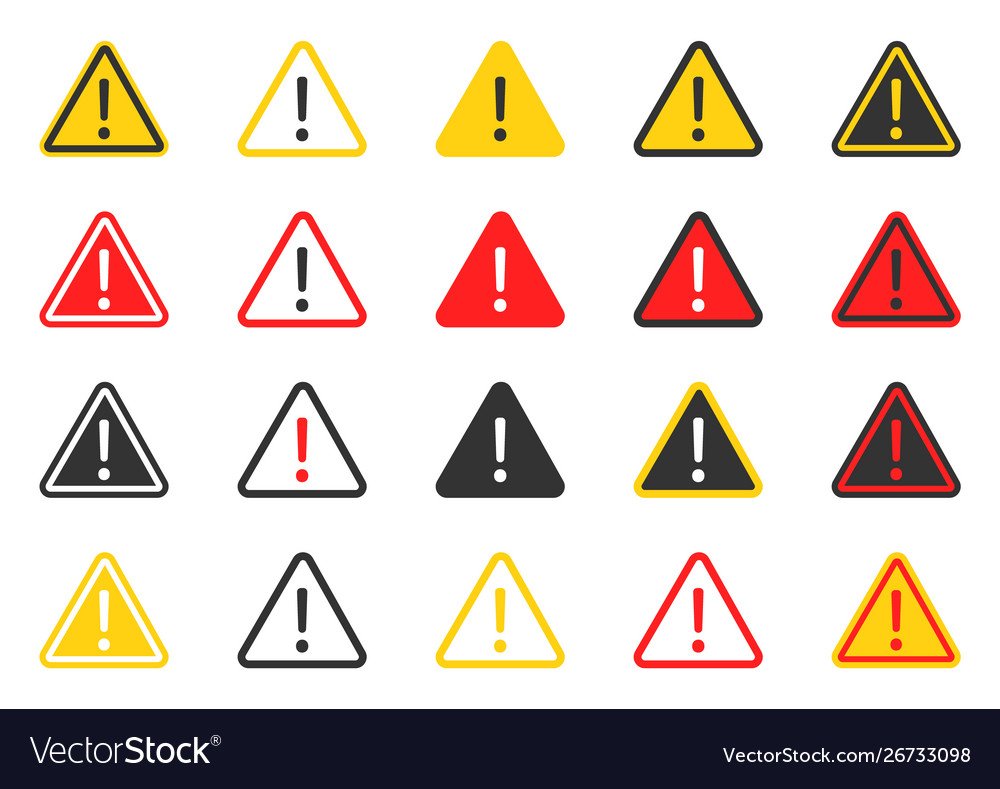 Signs warning danger caution icon set Royalty Free Vector