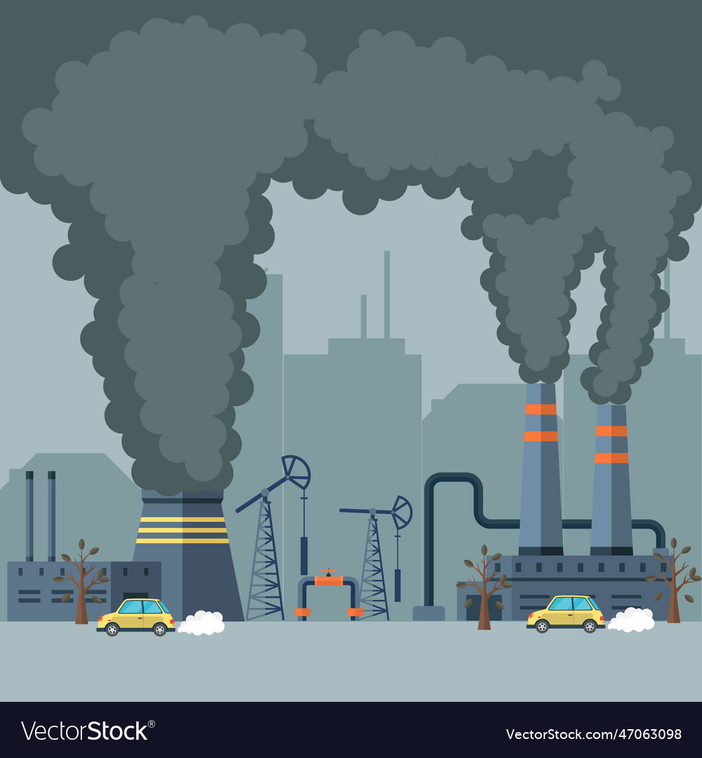 Toxic smoke from industrial factories floating Vector Image