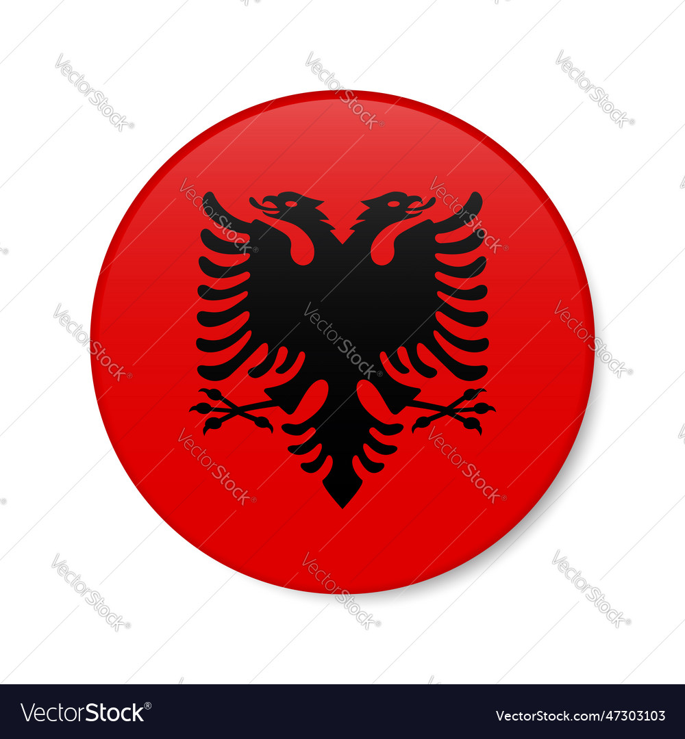 Albania circle button icon albanian round badge Vector Image