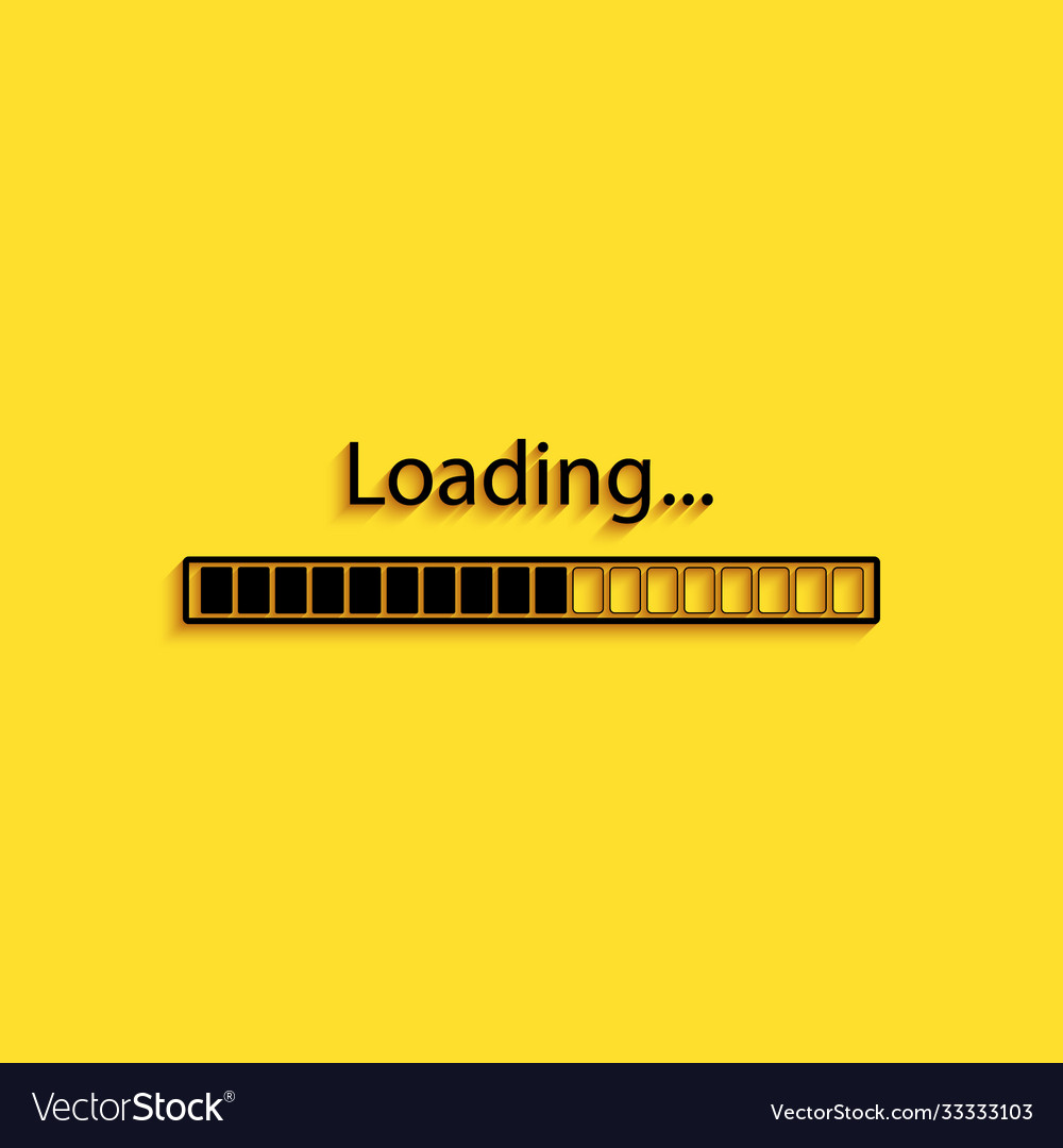 Black loading icon isolated on yellow background Vector Image Black loading icon isolated on yellow background Vector Image