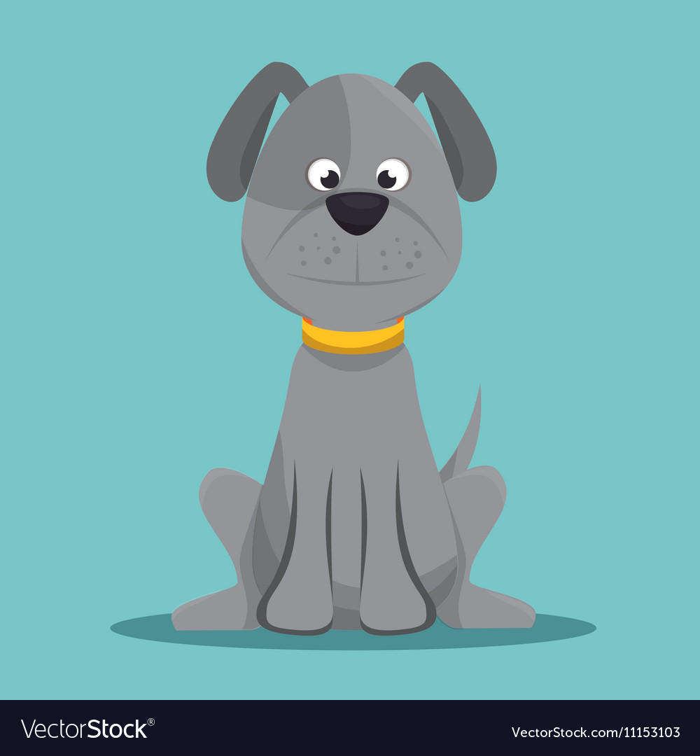 Character doggy gray sitting design