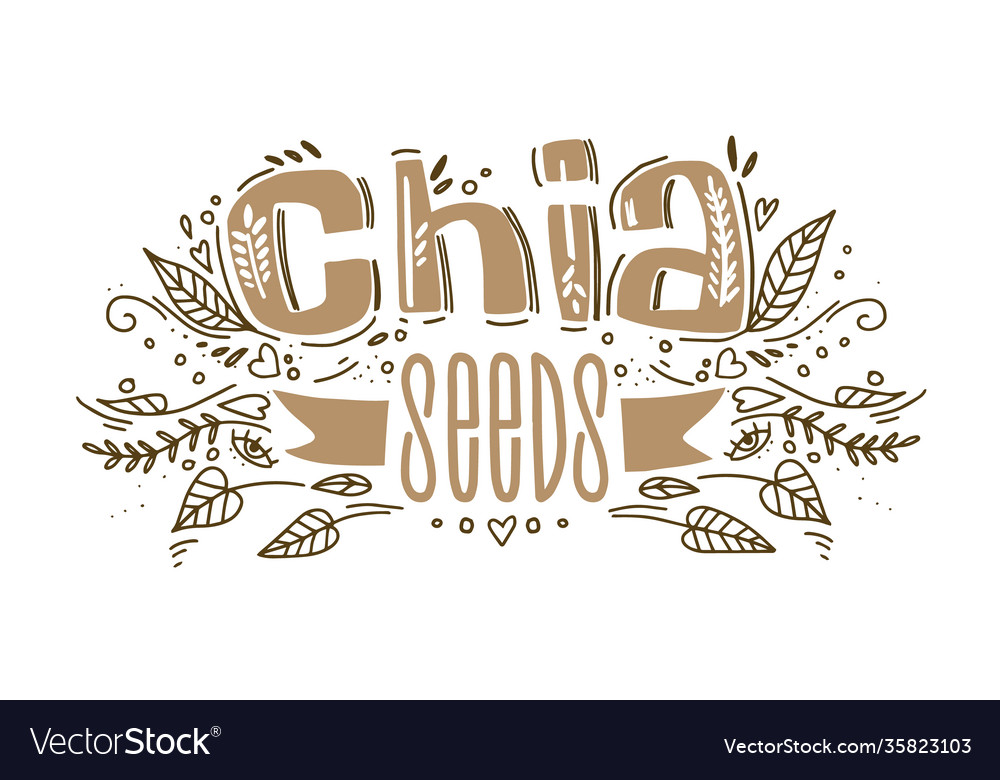 Chia seeds superfood logo template Royalty Free Vector Image