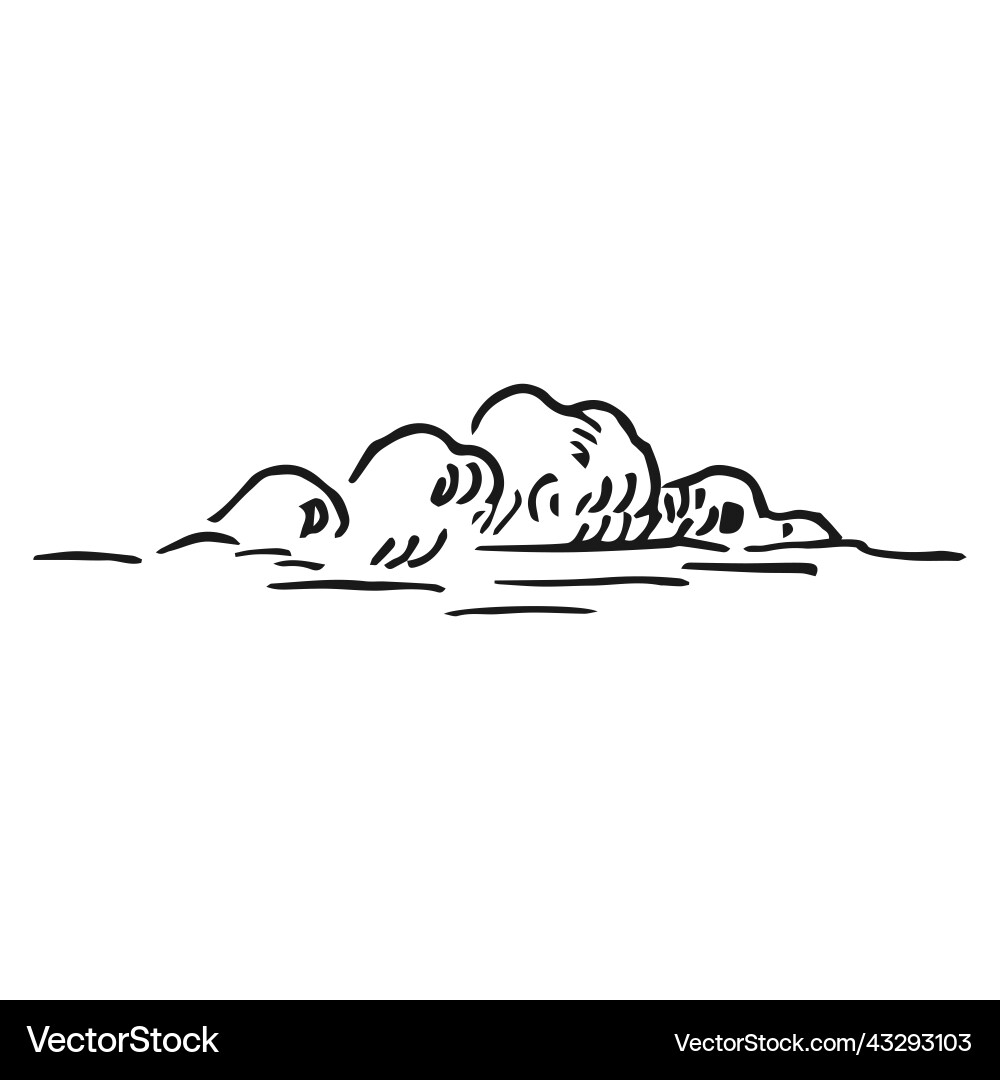Cloud hand drawn converted Royalty Free Vector Image