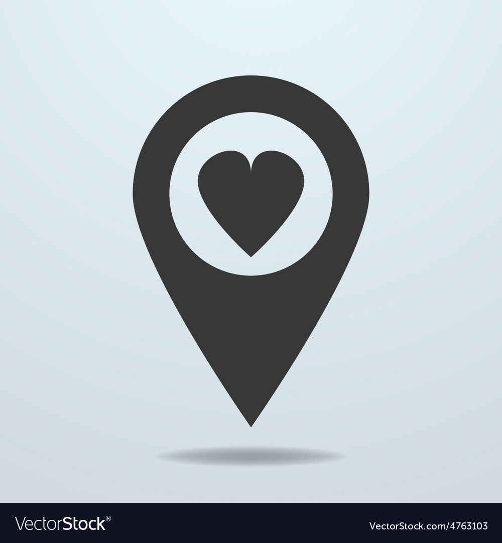 Map pointer with a heart symbol