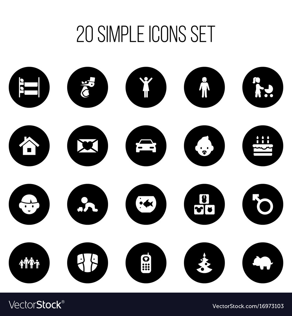 Set of 20 editable kin icons includes symbols