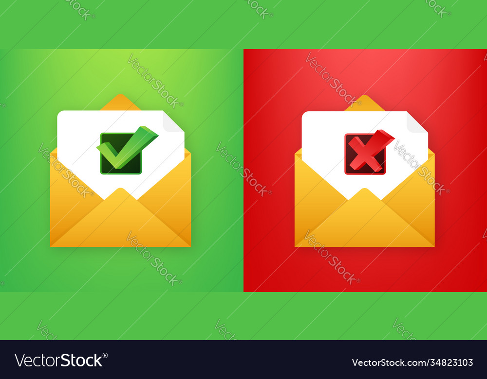 Two envelope with approved and rejected letters