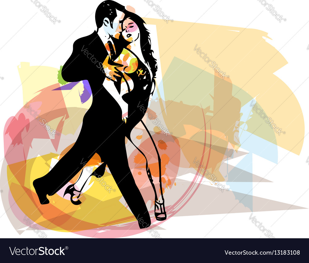 Abstract of latino dancing couple