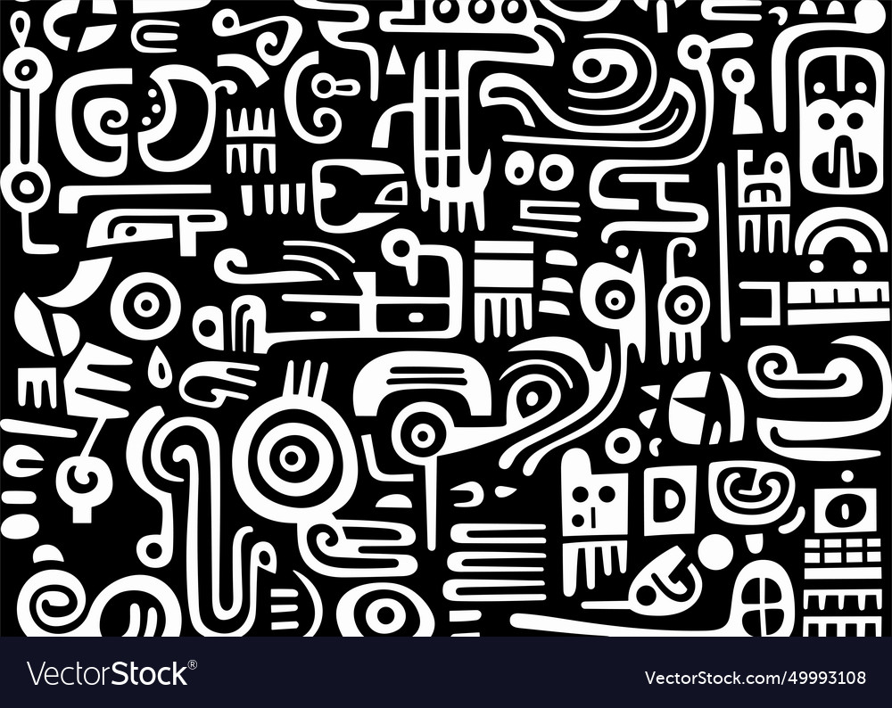 Abstract pattern black and white Royalty Free Vector Image