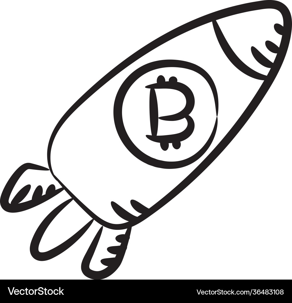 Bitcoin launch Royalty Free Vector Image - VectorStock