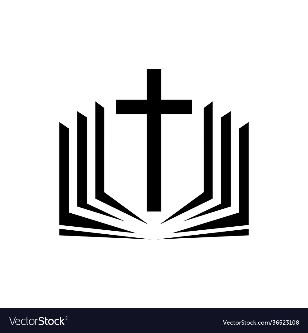 Christian church logo with book sign