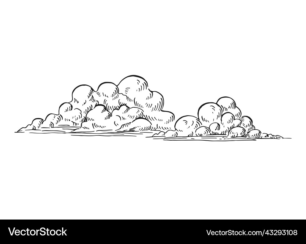 Cloud hand drawn converted Royalty Free Vector Image