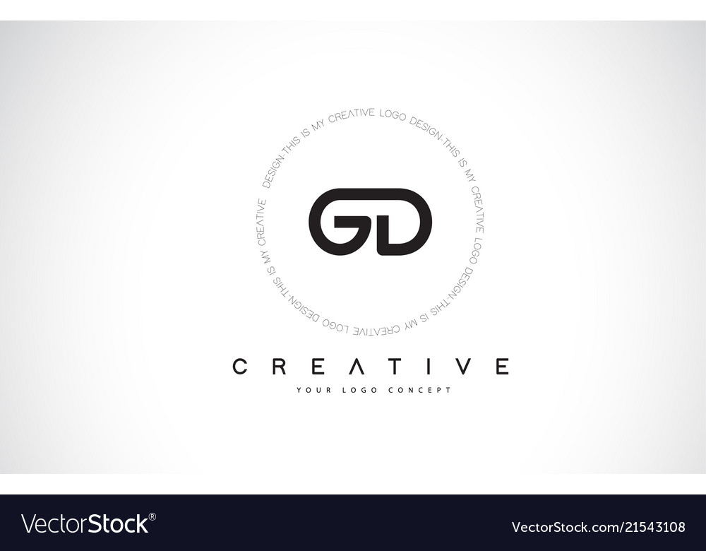 Gd g d logo design with black and white creative Vector Image