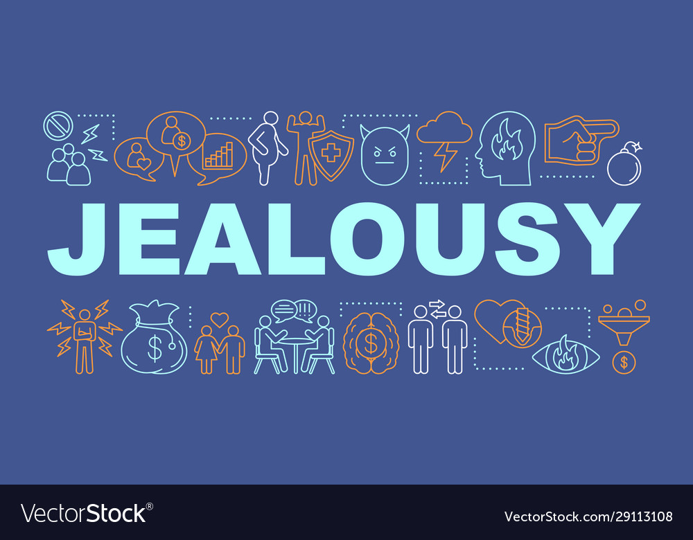 Jealousy word concepts banner Royalty Free Vector Image