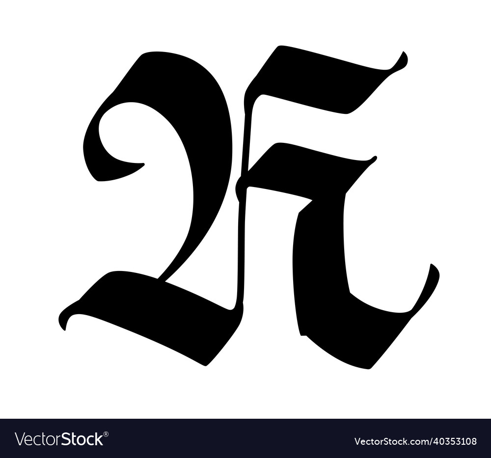 Letter k in the gothic style alphabet symbol Vector Image