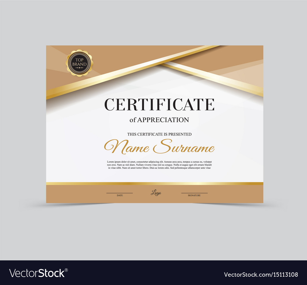 Template certificate of appreciation Royalty Free Vector